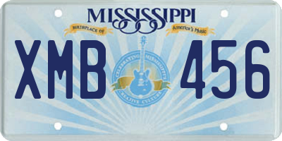 MS license plate XMB456