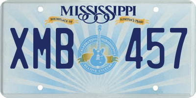 MS license plate XMB457