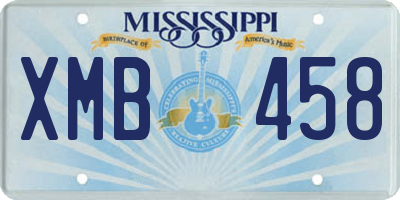 MS license plate XMB458