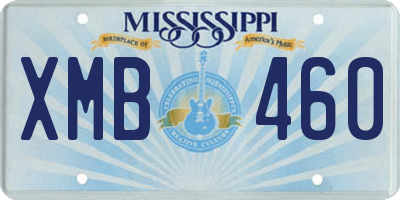 MS license plate XMB460
