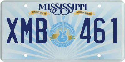 MS license plate XMB461