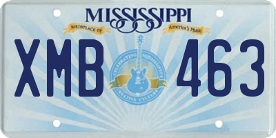MS license plate XMB463
