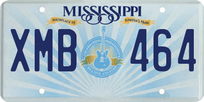 MS license plate XMB464