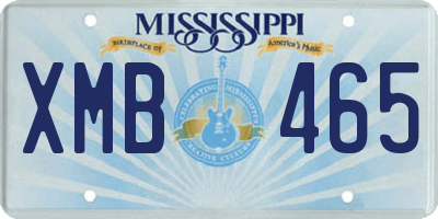 MS license plate XMB465
