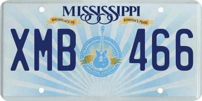 MS license plate XMB466