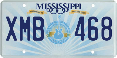 MS license plate XMB468