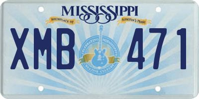 MS license plate XMB471