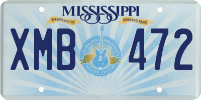 MS license plate XMB472