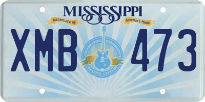 MS license plate XMB473
