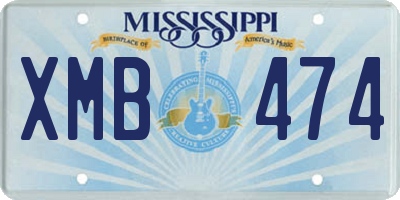 MS license plate XMB474