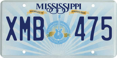 MS license plate XMB475