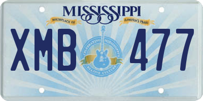 MS license plate XMB477