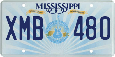 MS license plate XMB480