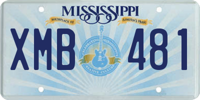 MS license plate XMB481
