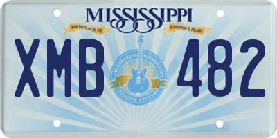 MS license plate XMB482