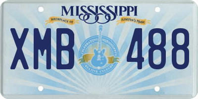 MS license plate XMB488