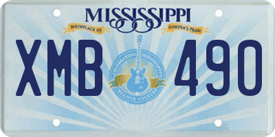 MS license plate XMB490