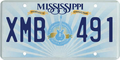 MS license plate XMB491