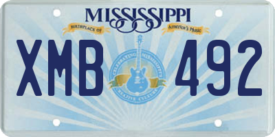 MS license plate XMB492
