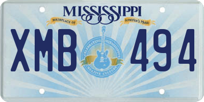 MS license plate XMB494