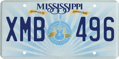 MS license plate XMB496