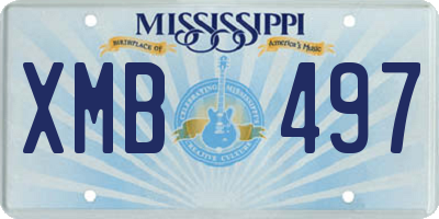 MS license plate XMB497