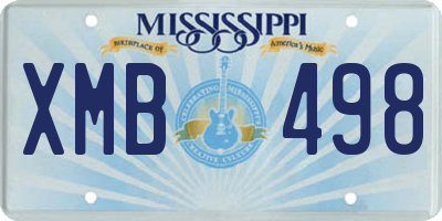 MS license plate XMB498