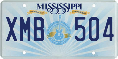 MS license plate XMB504