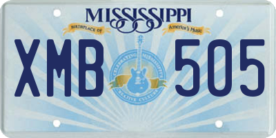 MS license plate XMB505