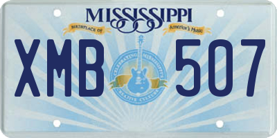 MS license plate XMB507