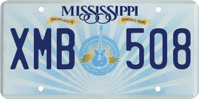 MS license plate XMB508