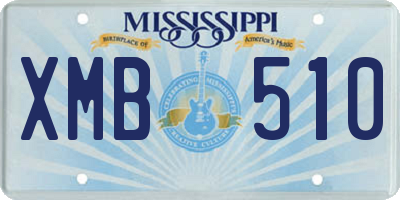 MS license plate XMB510