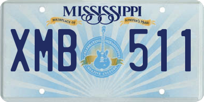 MS license plate XMB511
