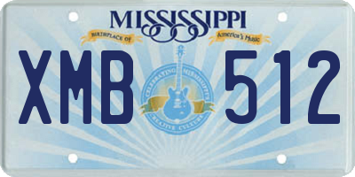 MS license plate XMB512