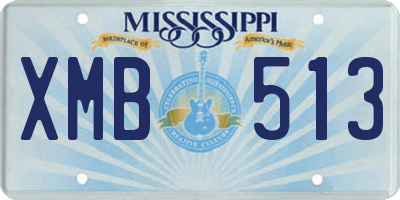 MS license plate XMB513