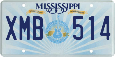 MS license plate XMB514