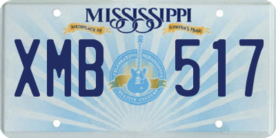 MS license plate XMB517