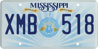 MS license plate XMB518