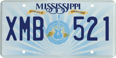 MS license plate XMB521