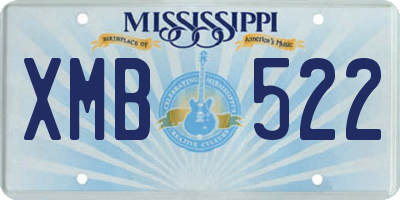 MS license plate XMB522