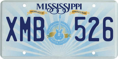 MS license plate XMB526