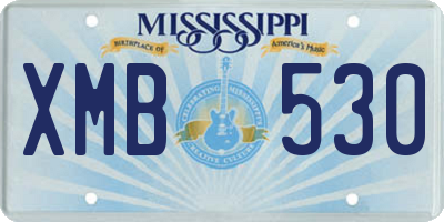 MS license plate XMB530