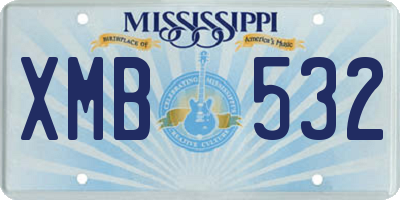 MS license plate XMB532