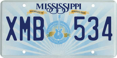 MS license plate XMB534