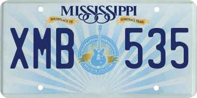 MS license plate XMB535