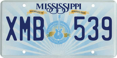 MS license plate XMB539