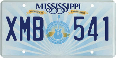 MS license plate XMB541