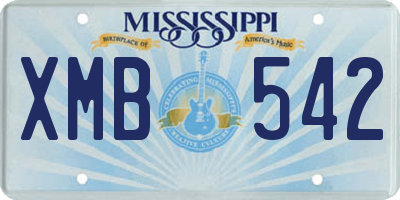 MS license plate XMB542