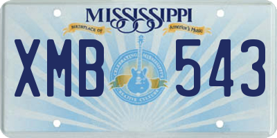MS license plate XMB543