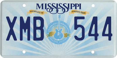MS license plate XMB544